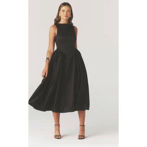 Audrey Women’s Black Pleated Drop Waist Backless Tulle Dress Size 8